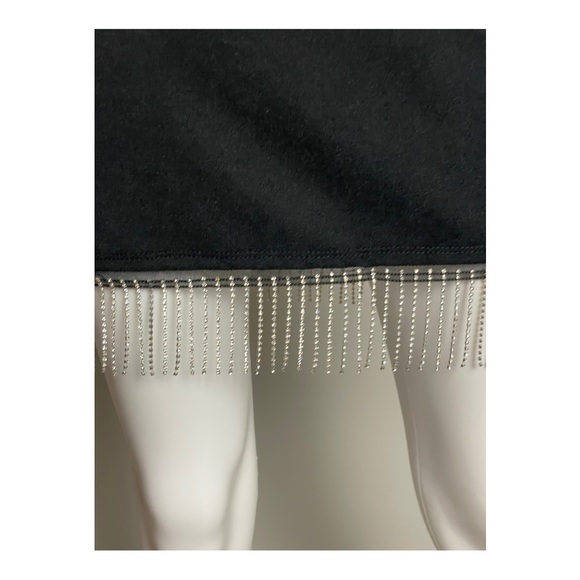 NWOT JUMP Apparel Square Neck Rhinestone Fringe Pull-On Dress - Picture 6 of 9